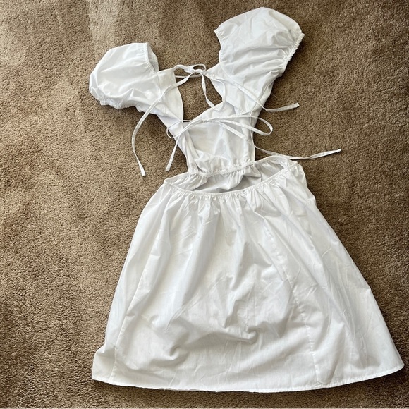 ASOS White Puff Sleeve Mini Dress - Picture 3 of 7